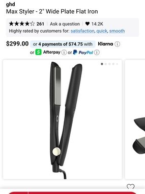 ghd Max Styler 2" Wide Plate Flat Iron in Black